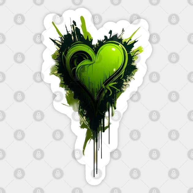 "Heartbeat of the Earth" Organic Graffiti Print Sticker by Greenbubble